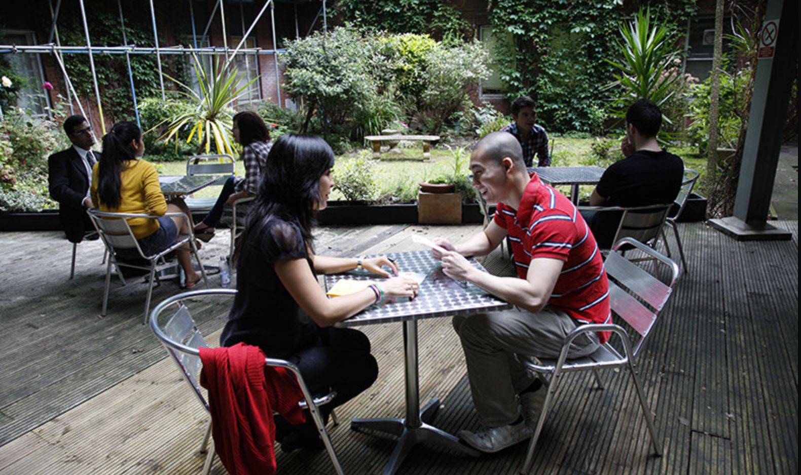 students sitting outside Rosebery Hall