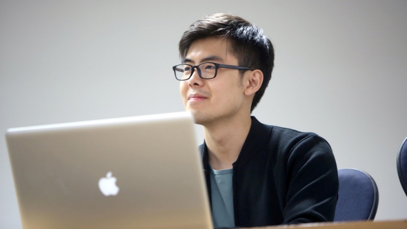 Student at computer