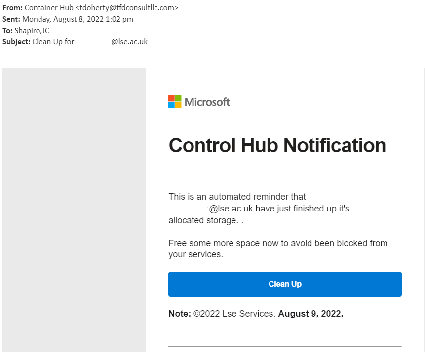clean up storage phishing