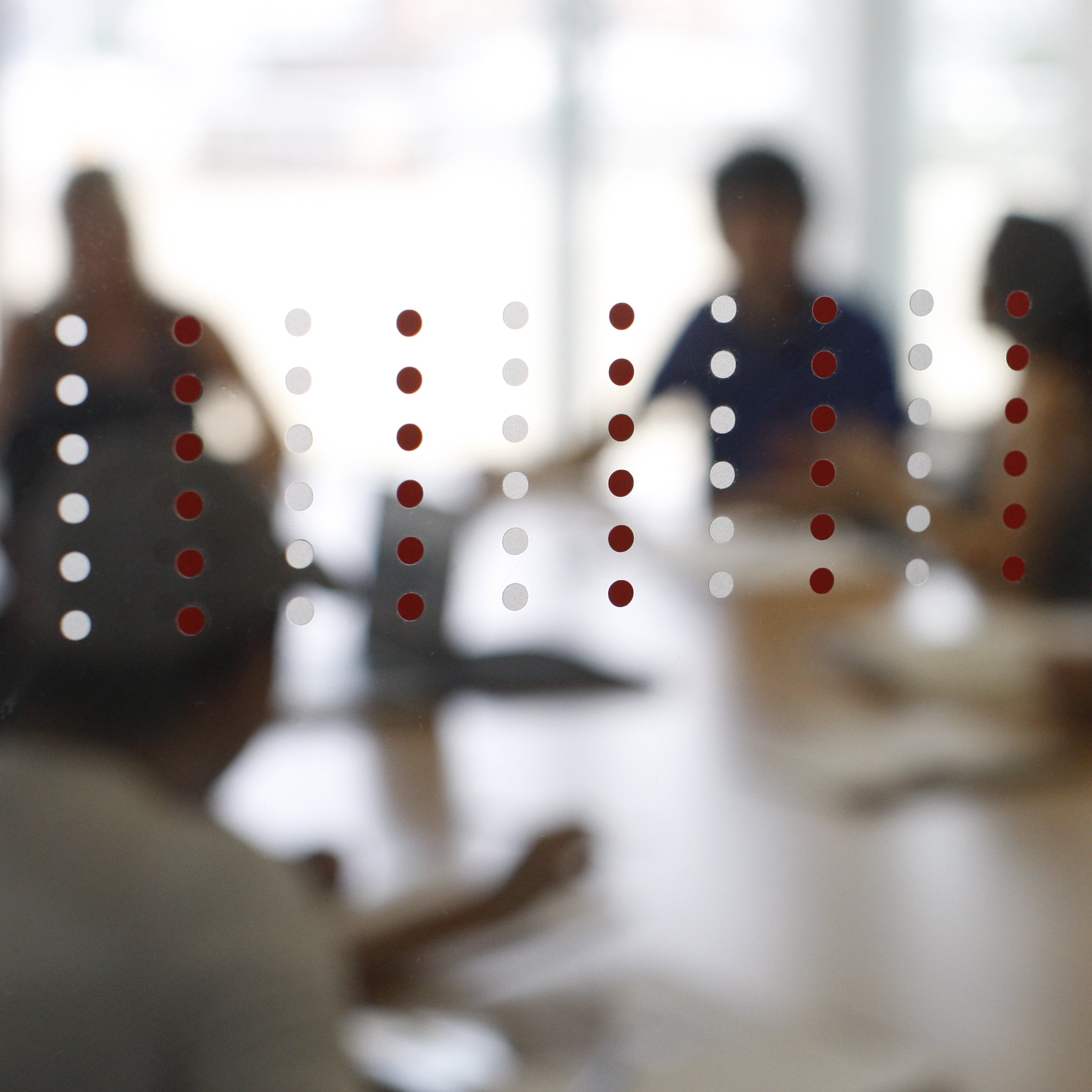 A meeting room seen through the glass